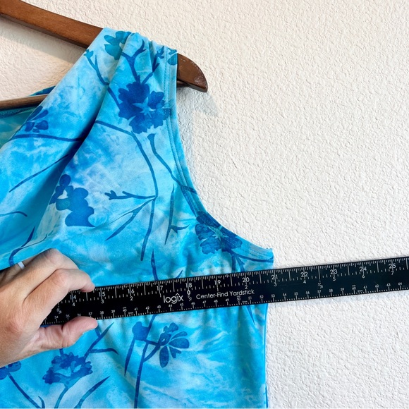 Sami & Jo Womens L Blue Floral Cowl Neck Sleeveless Top Fairy Whimsigoth Y2K - Picture 7 of 9